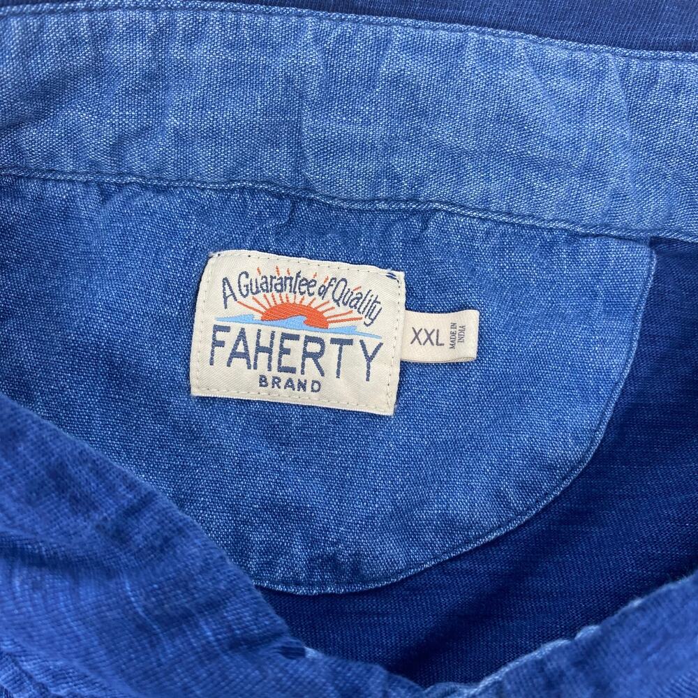 Faherty Blue Polo Shirt - Picture 2 of 5